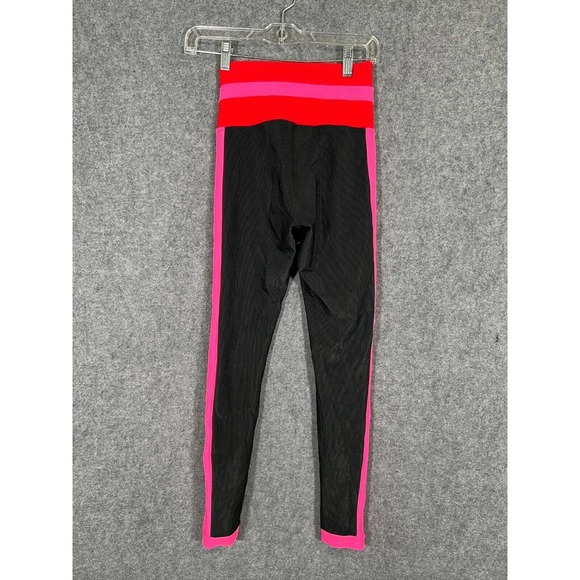Beach Riot Sport Legging Women Extra Small Ribbed Red Black Striped Activewear - Picture 7 of 8